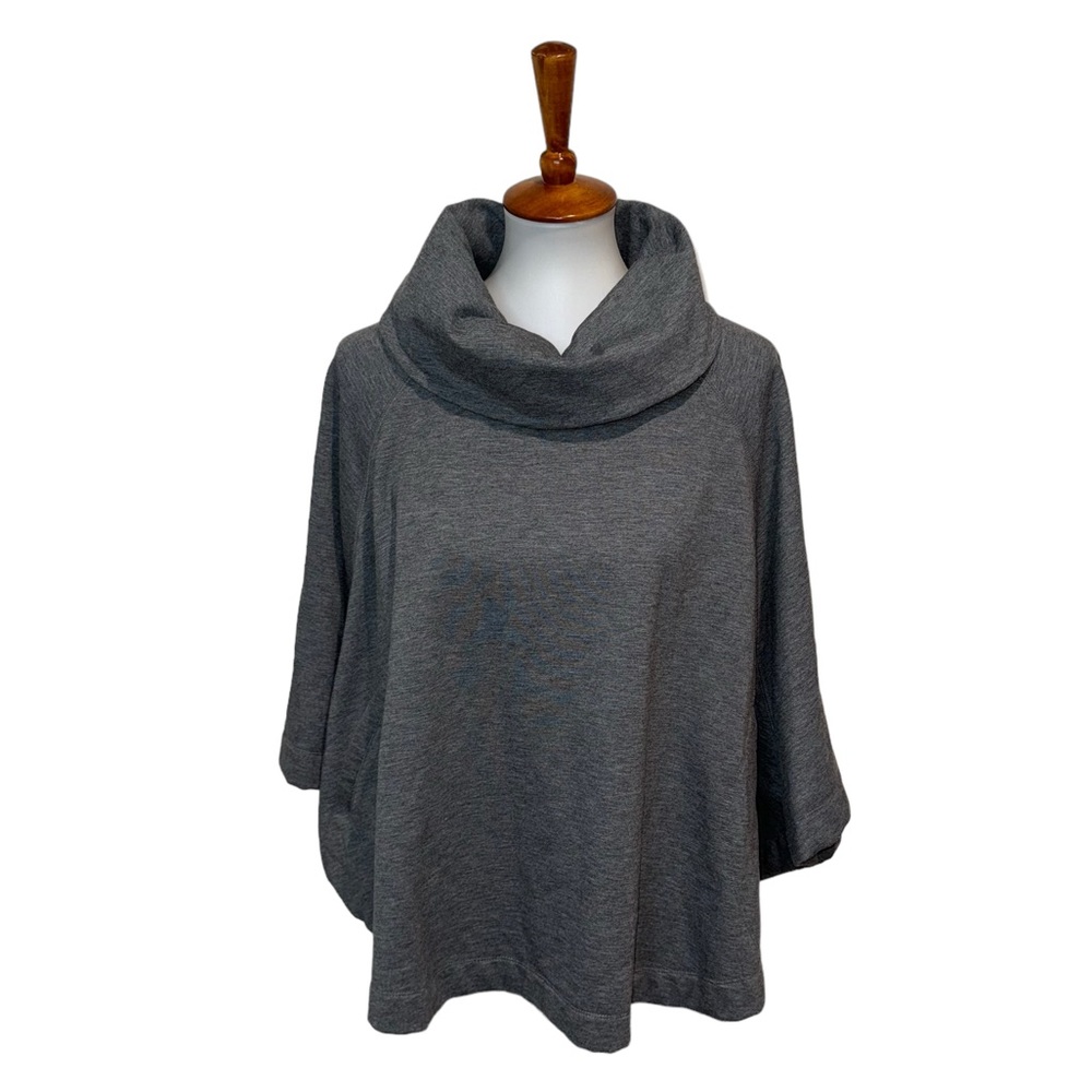 Caslon Poncho Sweater Fleece Dark Gray Size XS/Small